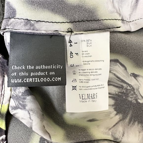 Blugirl Folies Silk Women Blouse SZ 8 Green Floral Sheer Long Sleeves Top Italy - Picture 10 of 16